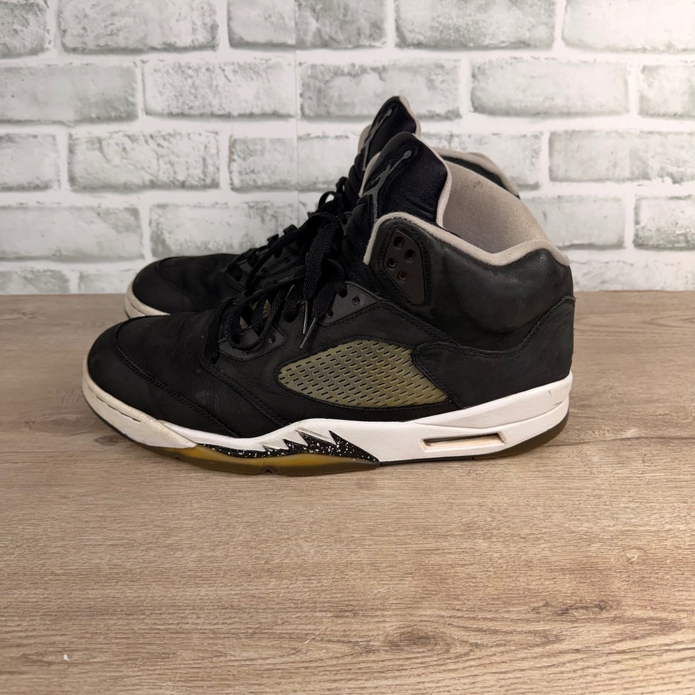 Jordan Air Jordan 5 Retro Oreo Leather Black Mens 13